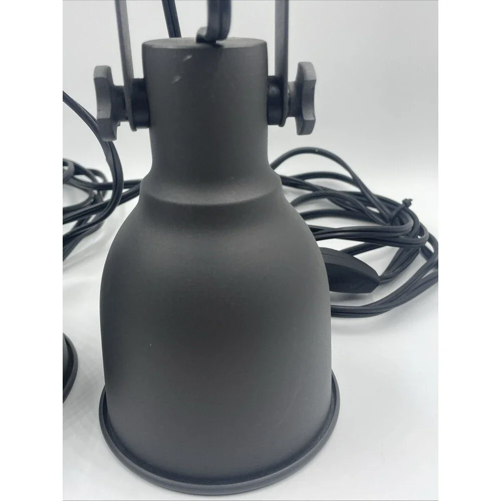 SET of 2 - Ikea HEKTAR Wall Spotlight Lamp W Bulbs, Metal, Dark Gray - Pre Owned